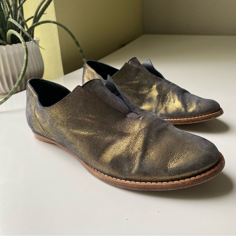 Zero + Maria Cornejo “Kelia” metallic Oxfords 36 6